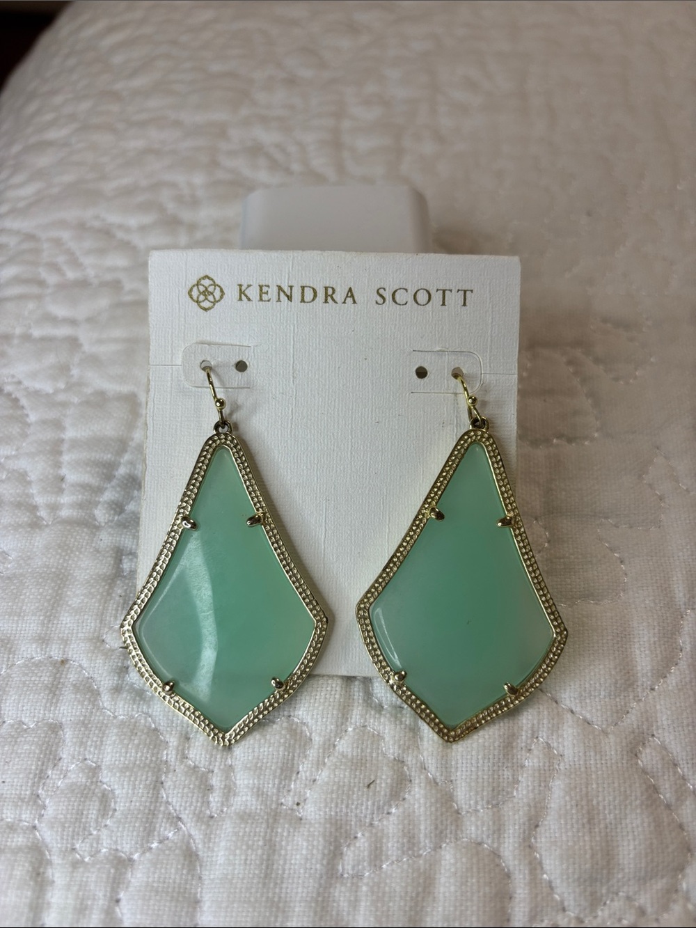 Kendra Scott Seafoam Green Geometric Drop Earrings